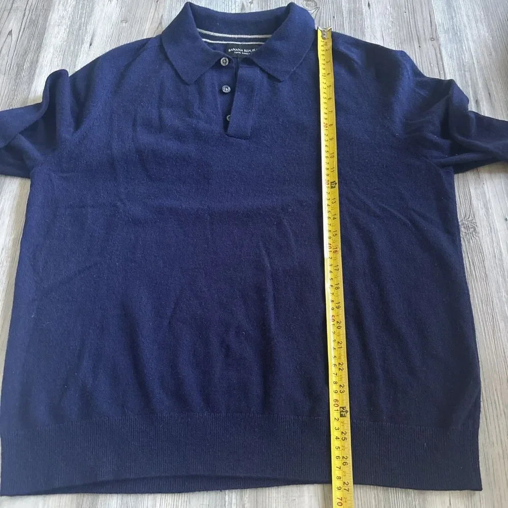 Banana Republic Men’s 100% Cashmere Navy Preppy Collared Sweater Size Large